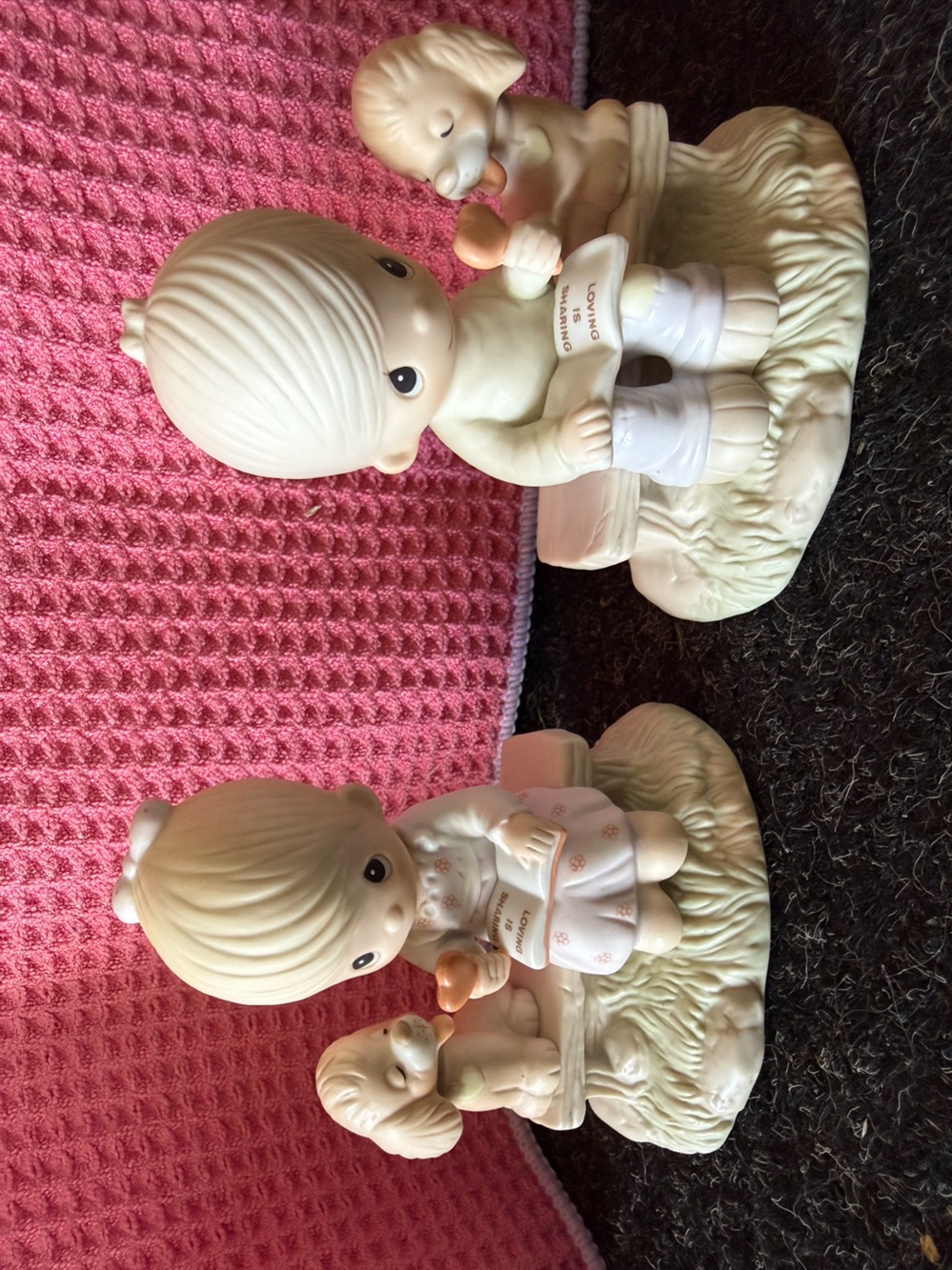 Precious Moments Boy & Girl Porcelain Figurine Pair. E3110/B and G.